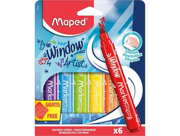 Maped Marqueurs en verre Markerpeps X6 + Chiffon BT Cart