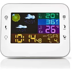 Nedis Wetterstation WEST402WT, Wetterstation, Weiss, Silber