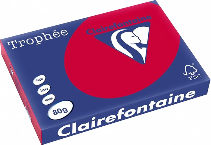 Clairefontaine Kopierpapier Trophée kirschrot DIN A3 80 g/qm 500 Blatt