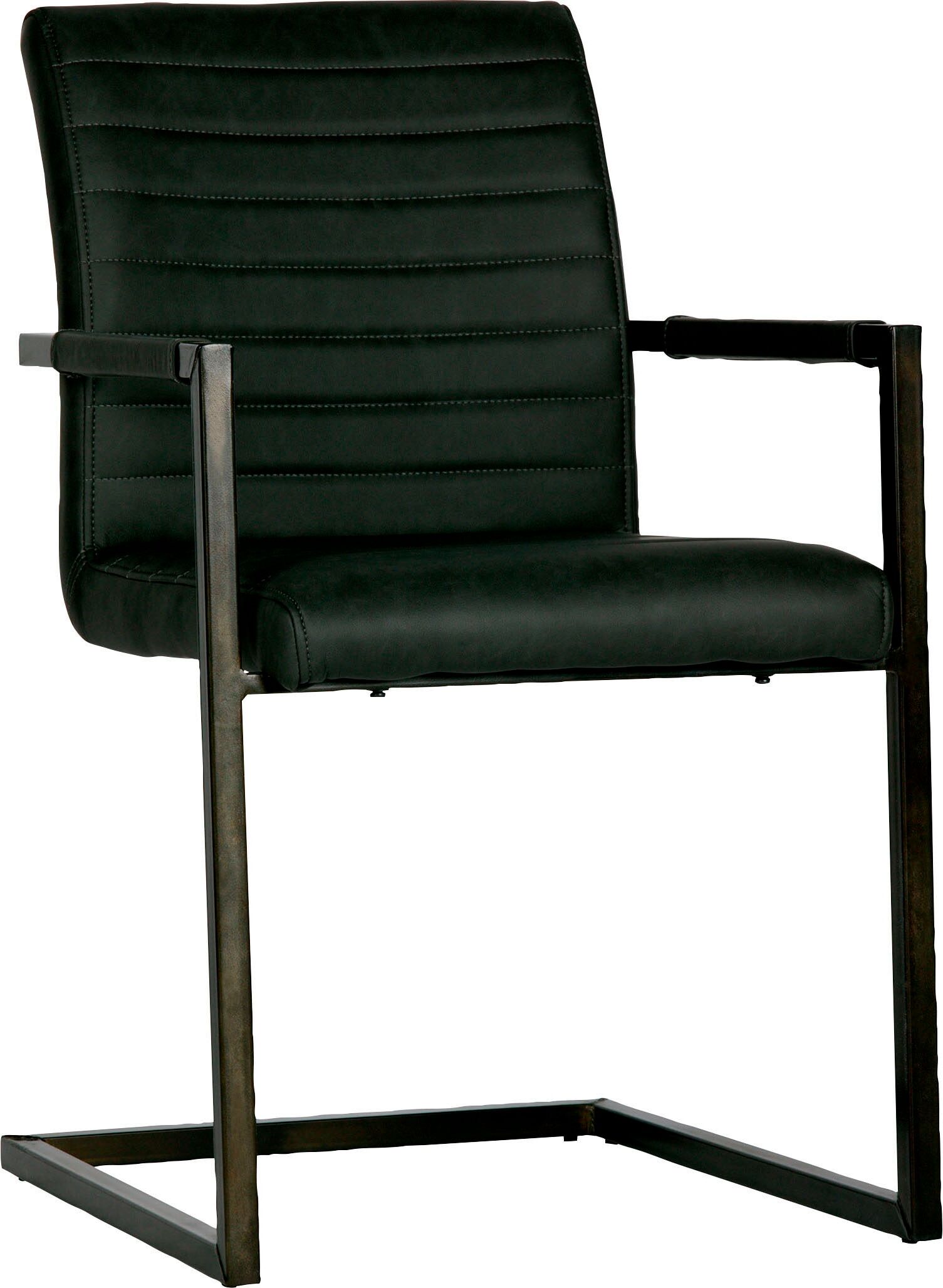 Esszimmerstuhl WOOOD "BASS", grau (anthrazit, schwarz), B:54cm H:87cm T:62cm, Stühle, Esszimmerstuhl, Freischwinger, Breite 54 cm anthrazit, schwarz B/H/T: 54cm x 87cm x 62cm, 2 Stk., Kunstleder