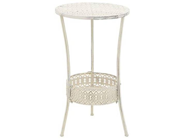 vidaXL Table de Bistro Style Vintage Ronde Métal 40x70 cm Blanc