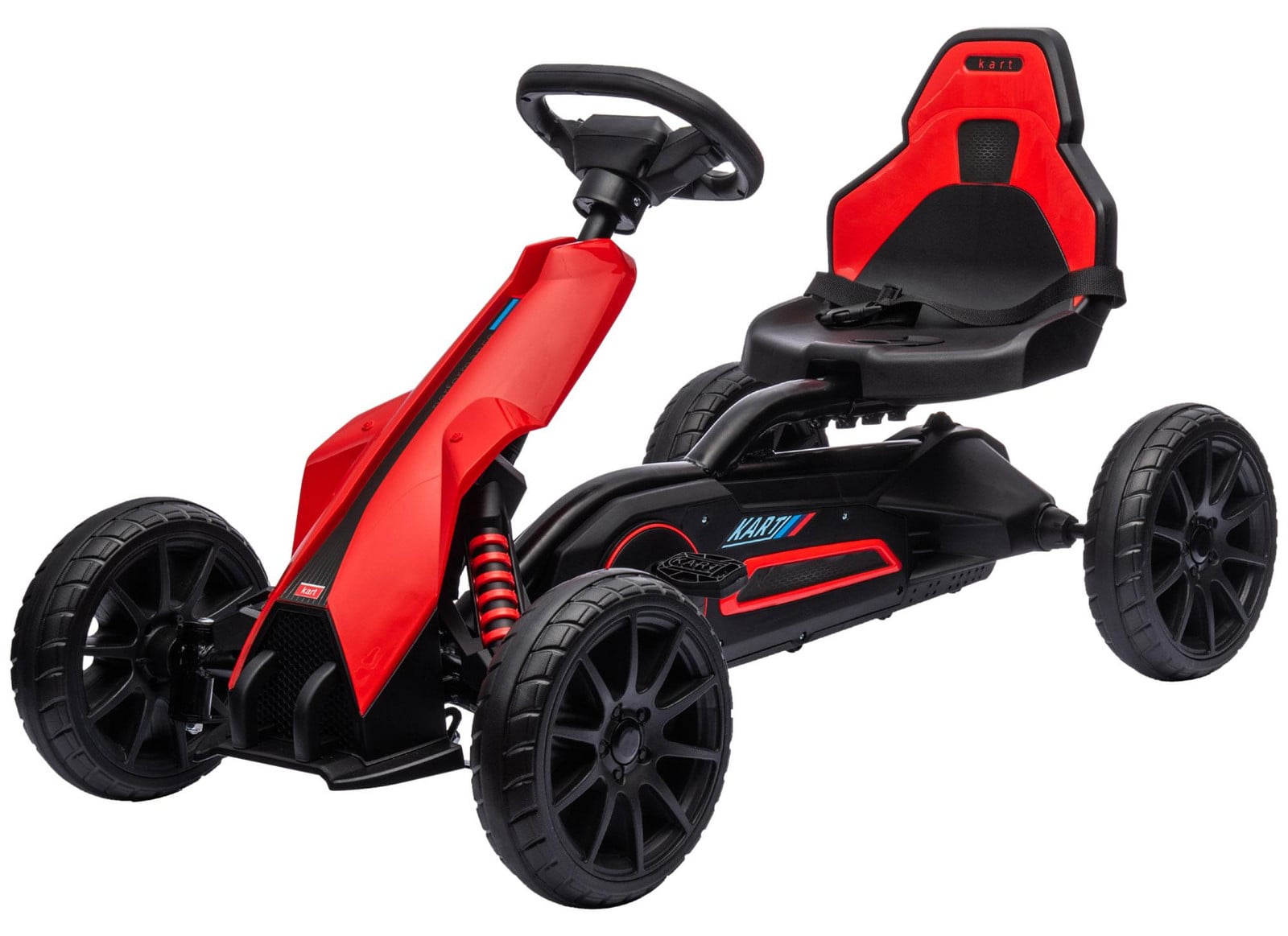HOMCOM Gokart kinderauto met verstelbare stoel, loopfiets, rood