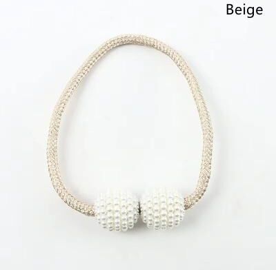 Inspired Finds LuxePearl Magnetic Curtain Tieback Clips Elegant Pearl Curtain Holders (1 2PCS Set) white 2pcs