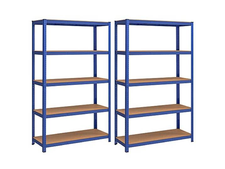 SONGMICS Boutloze Opbergrekken, Set van 2, 200 x 120 x 60 cm, tot 875 kg