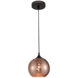 Nova Luce 8142680 Blaze E27 Pendelleuchte Schwarz, Kupfer