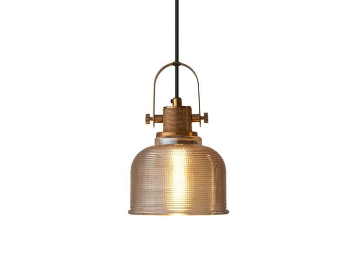 Suspension en verre doré / laiton 22 cm