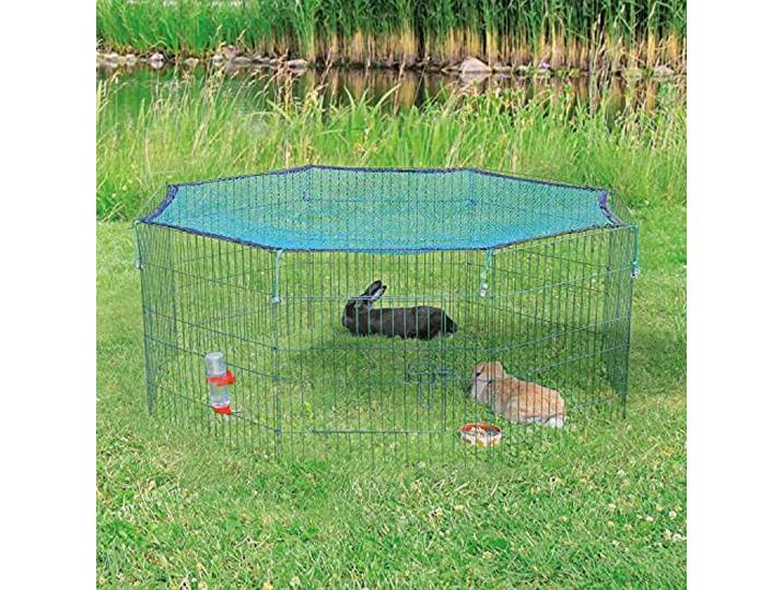 TRIXIE Freilaufgehege mit Schutznetz, pulverbesch., ø 150 × 57 cm, grün