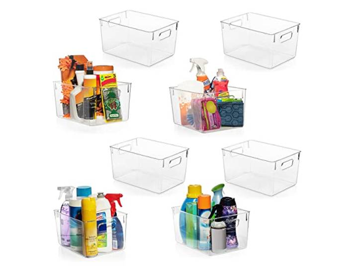 CLEARSPACE Kunststoff-Aufbewahrungsbehälter – Perfekte Küchenorganisation – Kühlschrank-Veranstalter, Speisekammer-Organisation und Aufbewahrungsbehälter, Schrank-Veranstalter (8 Stück)