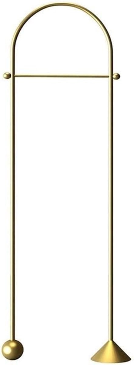 Gouden metalen kapstok vloerrek voor kledingopslag H: 180 cm, B: 65 cm