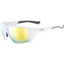 Uvex, Unisex, Sportbrille, mtn venture CV (White Matt, Gelb), Weiss