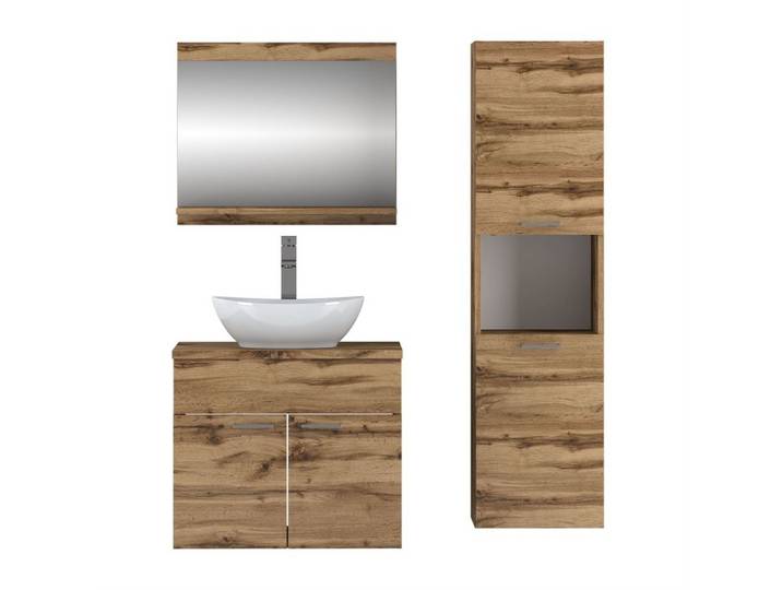 BADEZIMMERSCHRANK LUMIRE LOFT II Wotan Eiche mit Spiegel