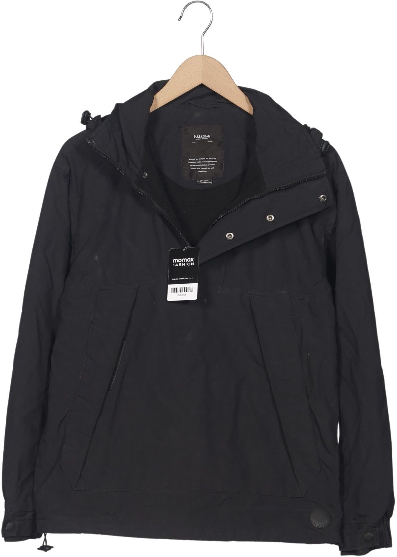 Pull & Bear Herren Jacke, Schwarz, Gr. XS, Synthetik / Tex / Membran - Second Hand