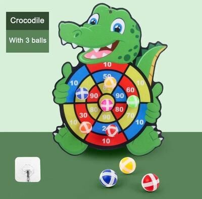 Uplift Picks Kids Sticky Dart Board Montessori Game Indoor Target Toy For Ages 3 To 7 crocodile 3 Balls