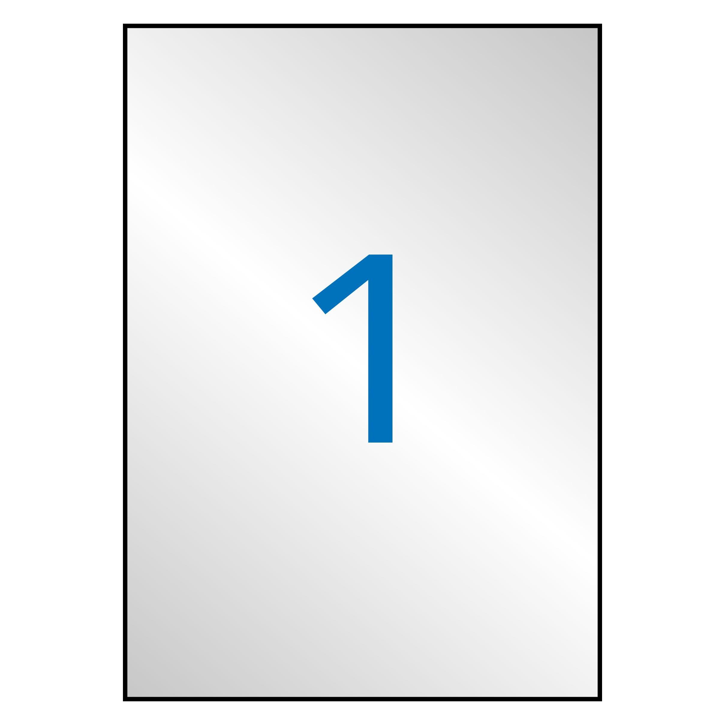 Apli Typenschild-Etiketten, 210 x 297 mm, silber (10071)