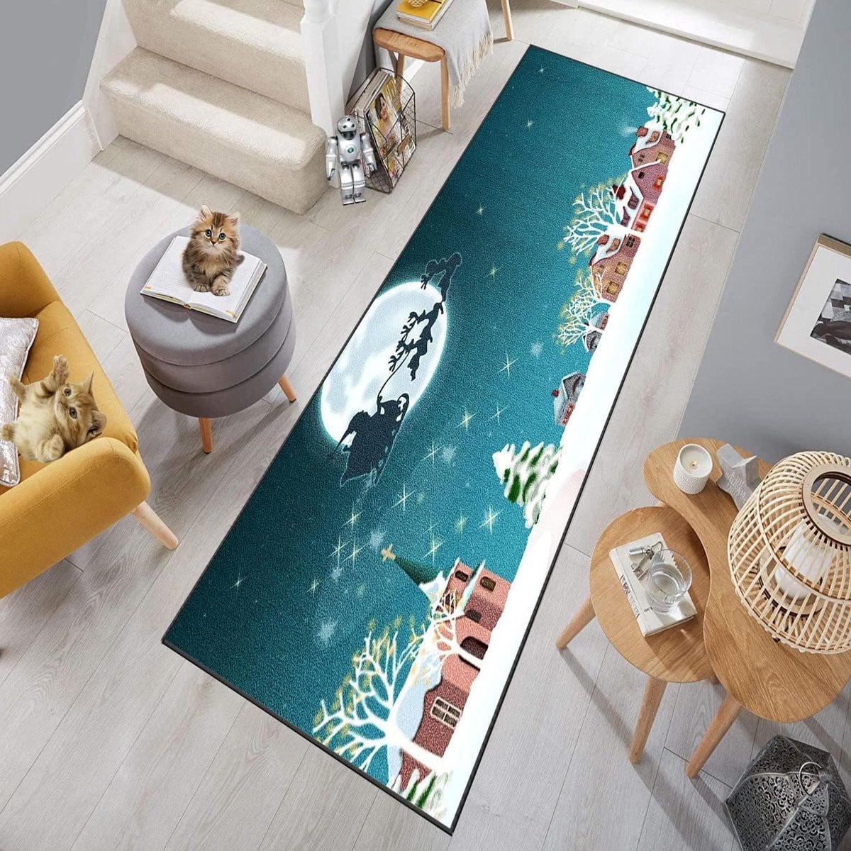 Wasbaar antislip keukentapijt van zachte microvezel, tapijtloper voor keuken, hal, badkamer of woonkamer, B: 50 cm, L: 320 cm