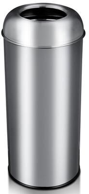 YUN Round Trash Can, 17 Gal Stainless Steel Commercial Waste Bin for Office, Restaurant, or Bedroom