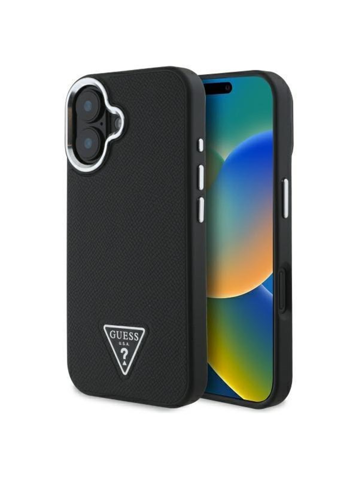 GUESS GUHMP16MPGTSPSK iPhone 16 Plus 6.7" black/black hardcase Grained Triangle MagSafe