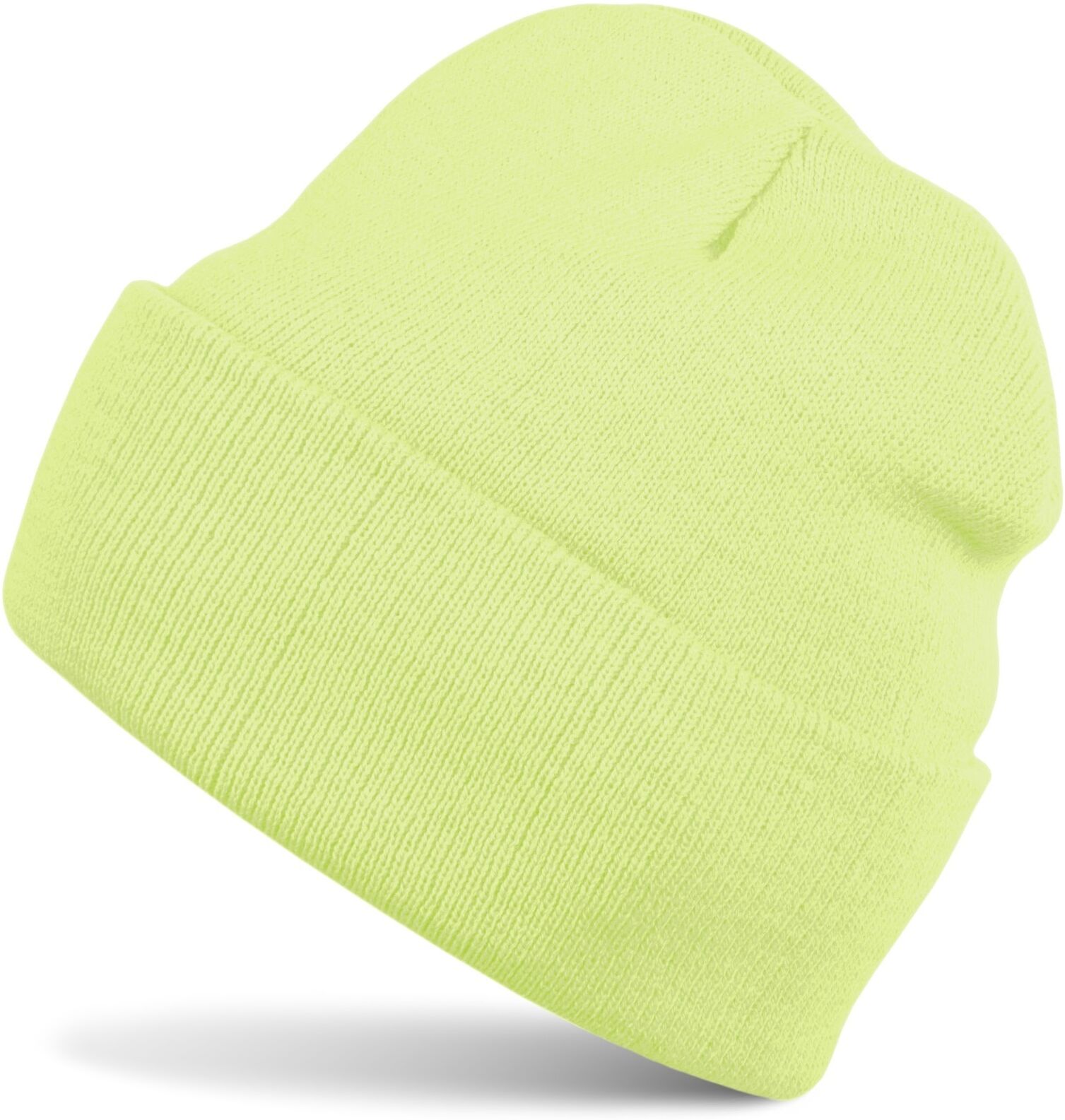 Strickmütze STYLEBREAKER "Winter Strickmütze mit Krempe", Herren, grün (apfelgrün), Obermaterial: 100% Polyacryl PAN., Modisch, Mützen Strickmütze