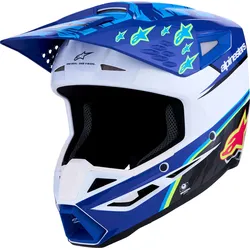 Alpinestars S-M3 Falcon, Motocrosshelm Jugend - Blau/Weiß/Schwarz/Hellblau - YS