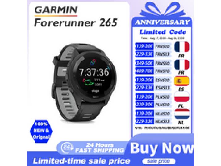 Garmin Forerunner 265 Garmin sporthorloge Outdoor GPS Hardlopen Fitness Marathon Zwemmen Chinese hartslag Bloedzuurstof smartwatch