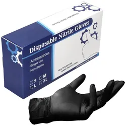 Tool Brothers, Schutzhandschuhe, Nitril Einweg Handschuhe Schwarz / Black 100 Stück Grösse L / Large - nicht Steril (L)
