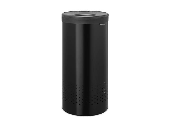 Wäschekorb BRABANTIA, schwarz, B:30cm H:63,5cm T:30cm, Stahl, Wäschesammler, Wäschekorb