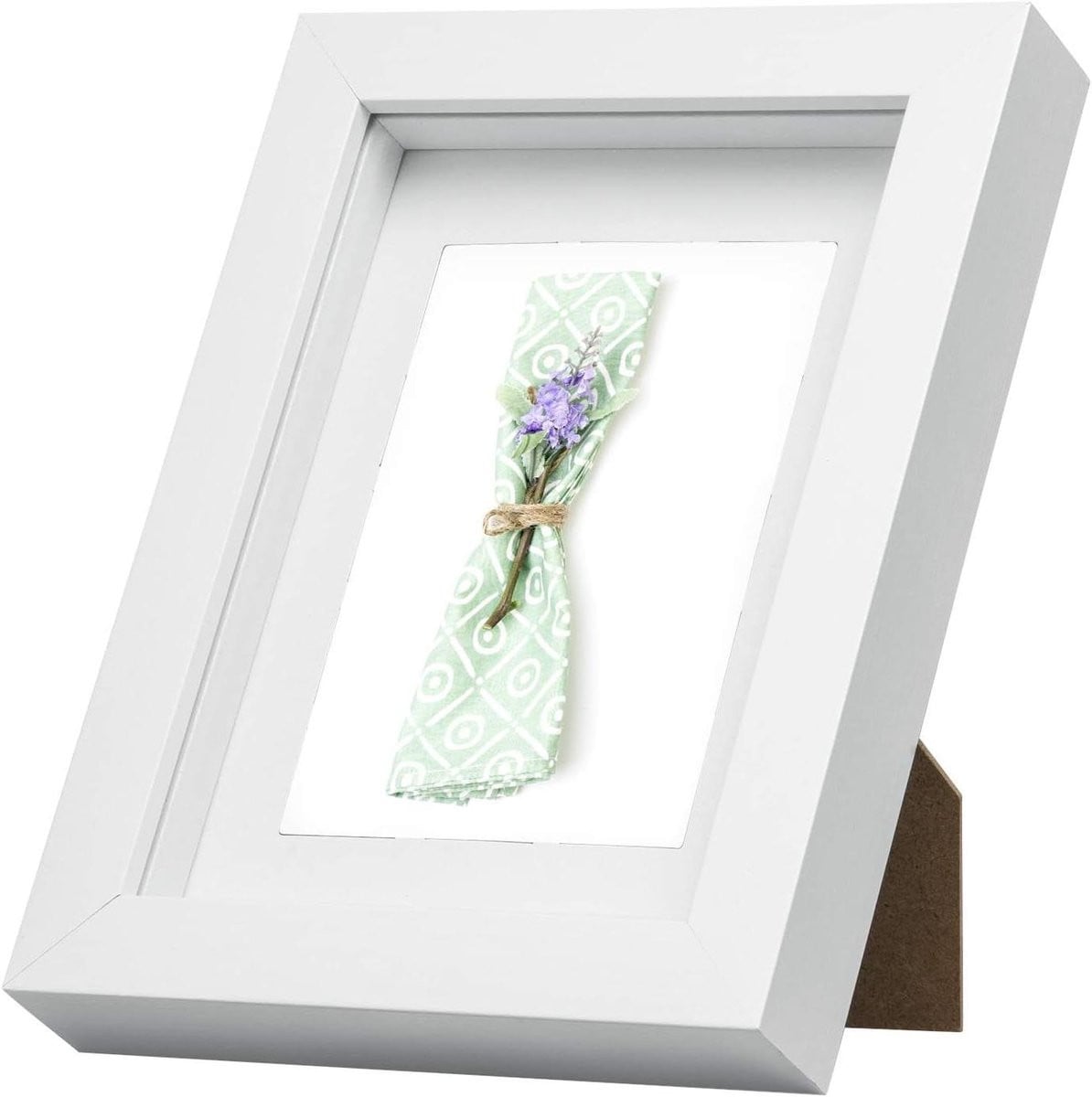 Diepe fotolijst objectlijst A4 met passe-partout wit 21 x 29,7 cm