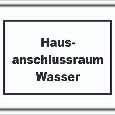 HB-Druck Hausanschlussraum Wasser Schild mit Text HAR waagerecht A0 (841x1189mm)