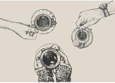 Uplift Essentials Caffeinated Narrative Canvas High Definition Skeleton Line Art Architectural Art style 19 15.7 In X 23.6 In