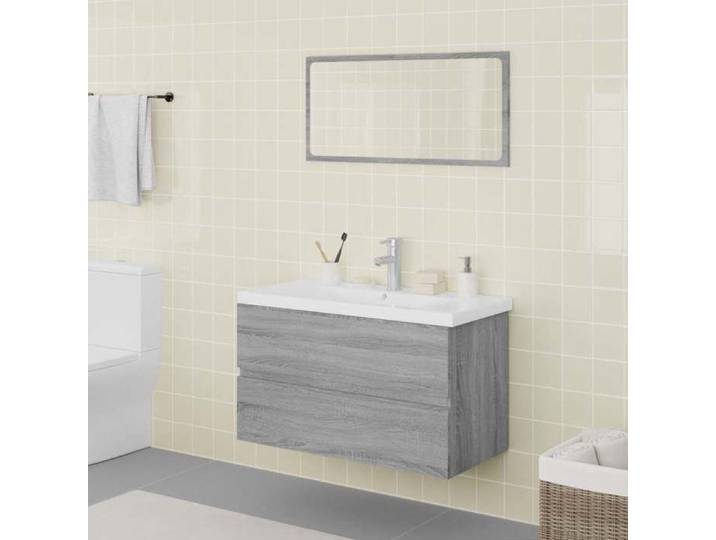 Ensemble de Meubles de Salle de Bain Sonoma gris Bois d'Ingénierie