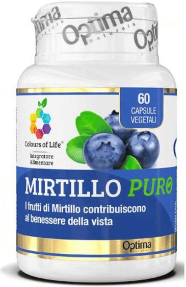 Optima Naturals Mirtillo Puro Colours Of Life Integratore Vista 60 Capsule