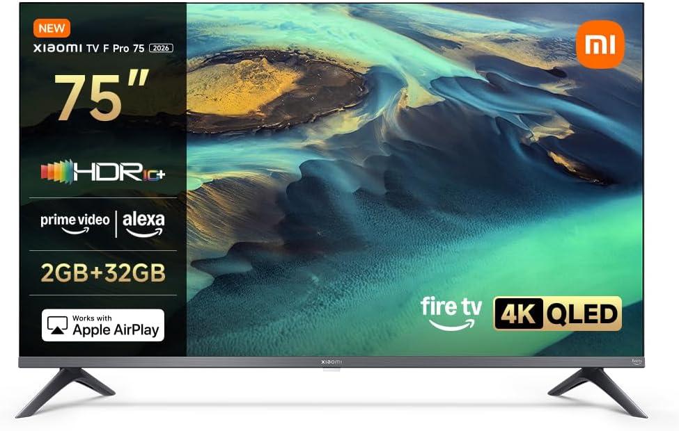 Xiaomi TV F Pro 75, 4K UHD QLED, Smart TV, Fire OS8, Triple Tuner DVB-C/S/S2/T/T2,HDR10+, Sprachsteuerung