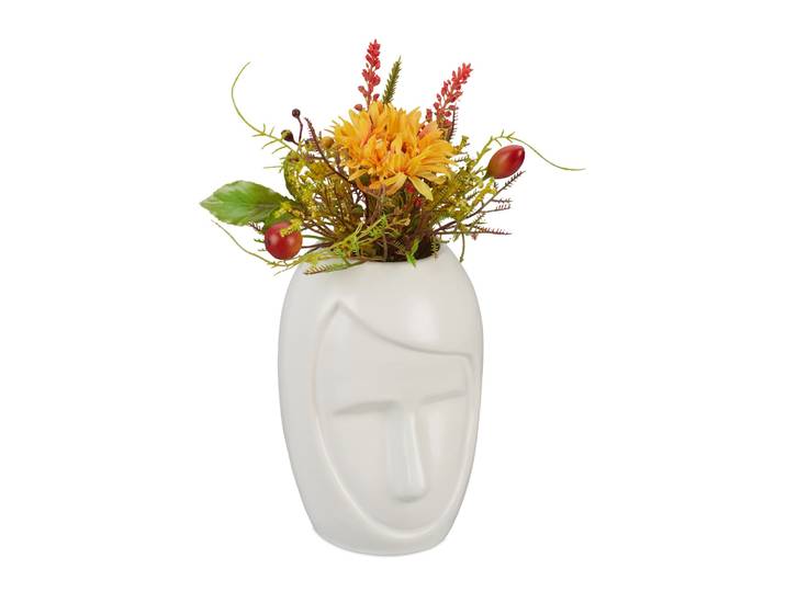 Blumenvase Gesicht Weiss