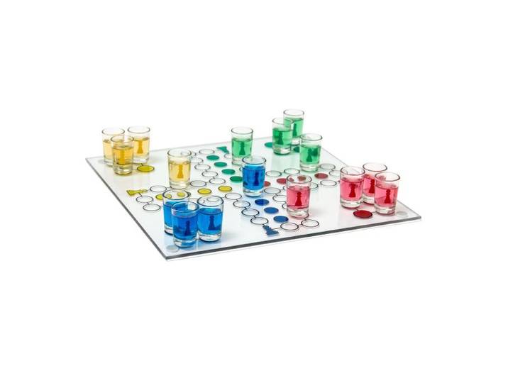Relaxdays Jeu d'alcool Ludo