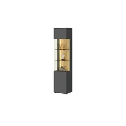 Jette Home Vitrine  Como , grau , Maße (cm): B: 47 H: 206 T: 38.0