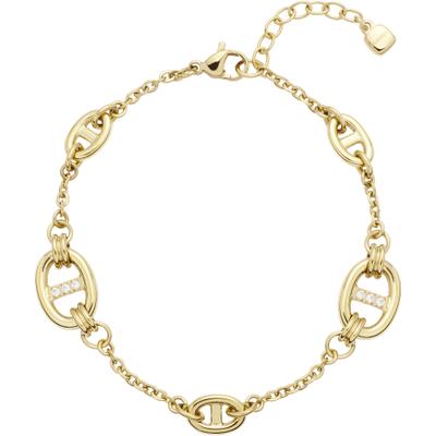 Armband LEONARDO "Herma", gold (gelbgoldfarben, kristallweiß, kristallweiß), Armbänder, Damen, 23cm, Edelstahl, Armband, mit Zirkonia (synth.)