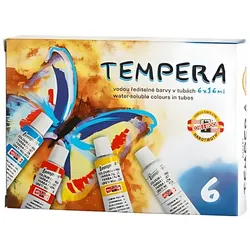 KOH Temperafarben 6er Set Grundsortiment - 6 x 16 ml / Tube