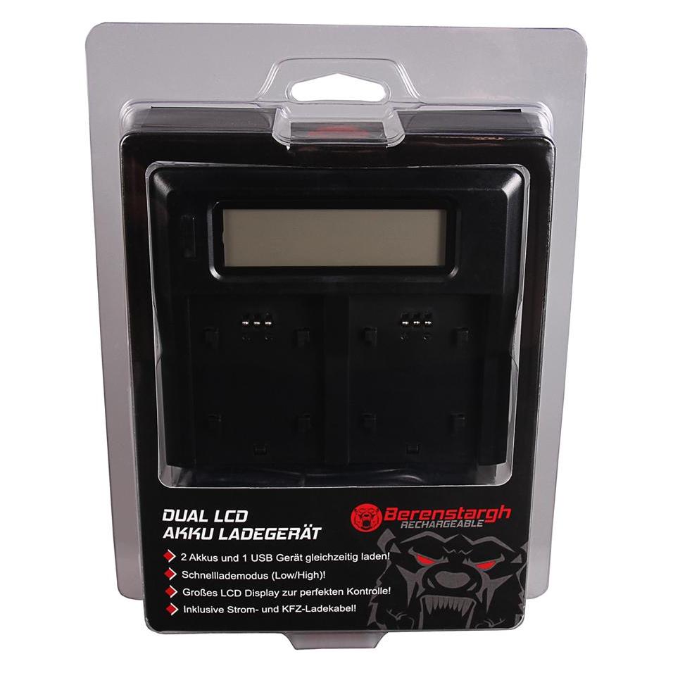 Berenstargh Dual LCD USB Ladegerät f. Sony NP-BX1 BX BX1 NP-BX1 Cybershot DSC HX300 DSC HX50V DSC RX (Kamera Akku Ladegerät) (61064515)
