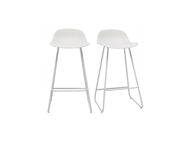 Tabourets de bar design blancs H65 cm (lot de 2) ELLA