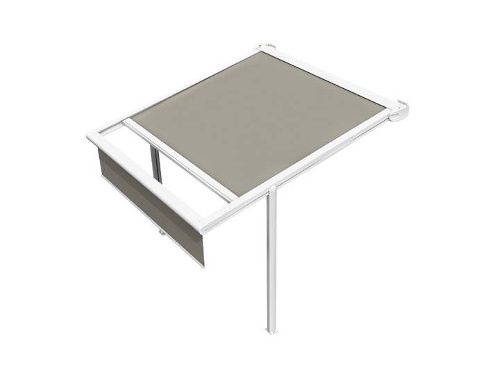 Pergola MELODIE LED blanc 4x4 motorisé F077 avec lambrequin