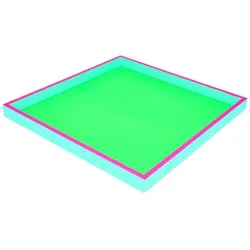Deko Tablett Neo dreifarbig quadratisch neon grün/neon pink/türkis