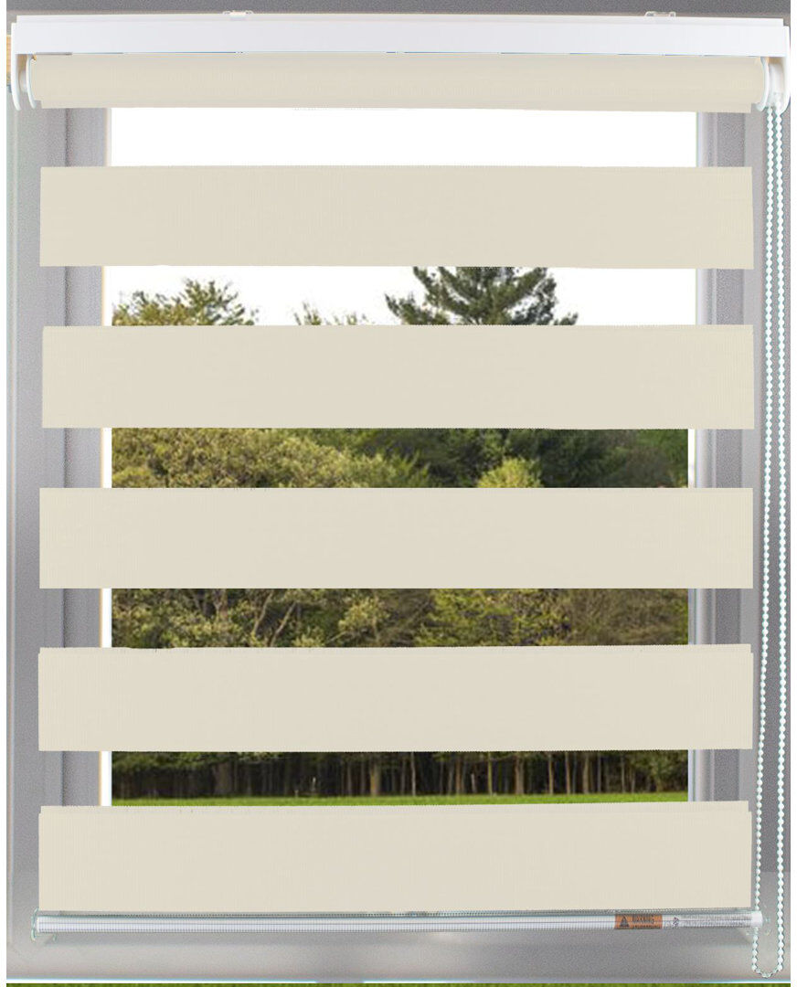 Fernleaf Tiverton Zebra Day and Night Room Darkening Roller Blind Cream 165 cm L x 150 cm W