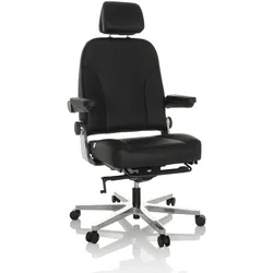 Bürostuhl / Chefsessel 24 HOURS F Leder schwarz hjh OFFICE