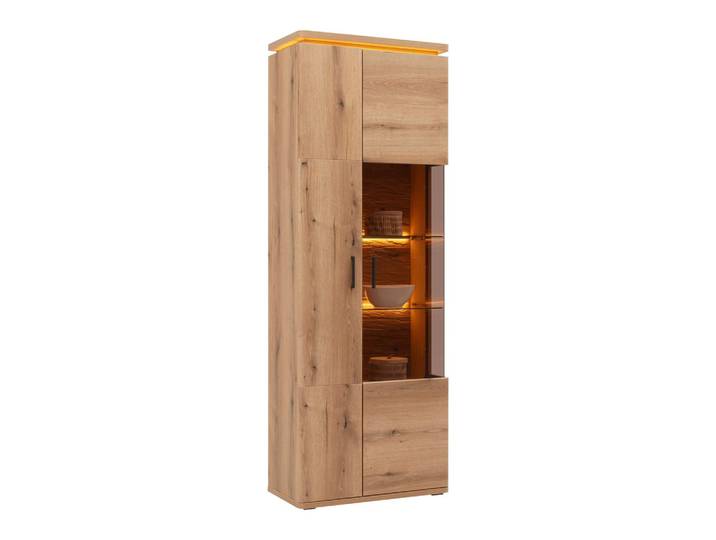 Vitrine Alameda Eichefarben inkl. Oberbodenbeleuchtung