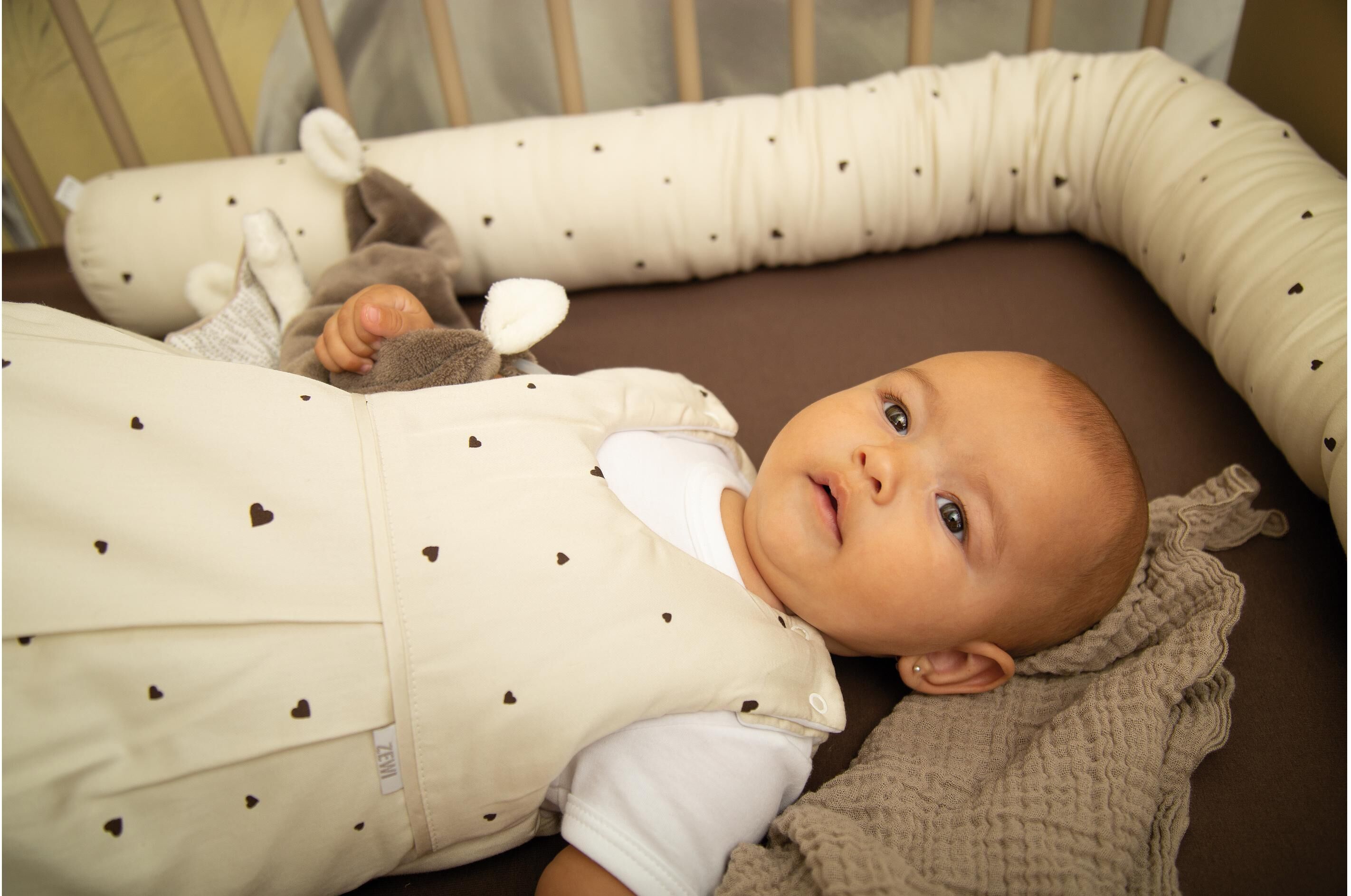 Bettnestchen ZEWI BÉBÉ-JOU "Nestchenrolle", Baby, beige (natur), Obermaterial: 100% Baumwolle. Füllung: 100% Polyester, Bettnestchen Bettnestchen natur Einheitsgröße