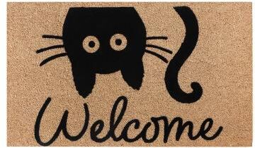 A1 Home Collections Natural Coir Flocked Doormat with Heavy Duty Non-Slip PVC Backing, Pet Friendly Outdoor Welcome Mat