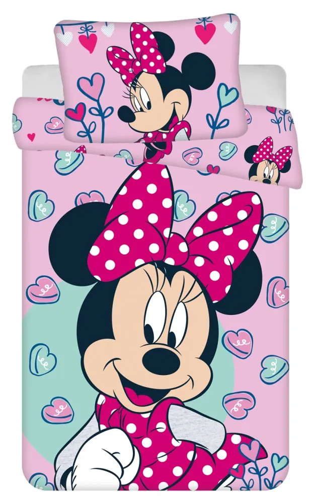 Disney Minnie Mouse peuterdekbedovertrek Sweet - Roze - 100 x 135 cm