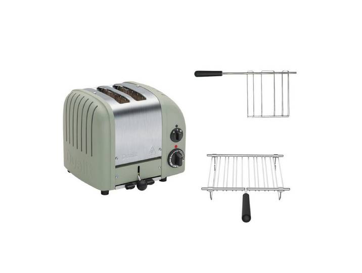 Dualit Toaster Dualit Paket 2, 2er Toaster mit Sandwichzange und Brötchenaufsatz