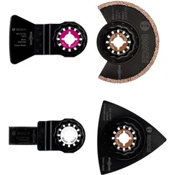 Bosch Professional Zubehör, Sägeblatt, Starlock Fliesen-Set für Multifunktionswerkzeuge, 4-teilig, inkl. Zubehör