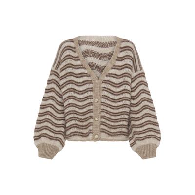 Strickjacke SORBET "SORBET Strick-Cardigan langarm SBXJAVA", Damen, Gr. LXL, beige (sandshell), Strickjacken Strickjacke